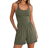 Caracilia Womens Athletic Romper Summer Casual Workout Running Jumpsuits One Piece Gym Yoga Outfits Beach Vacation Clothes