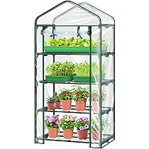 Ohuhu Mini Greenhouse for Outdoors & Indoor - 4 Tier Green House