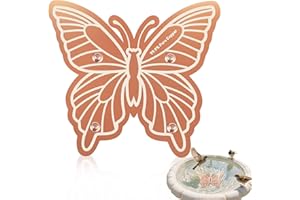 CONDERYANG Bird Bath Copper Purification Disk 99.99% Pure Copper Water Cleaning Discs Four Points Support 0.6mm Physical Clean Water for All-Season Universal Natural Fit Outdoor Birdbaths Bowls Garden（Butterfly）