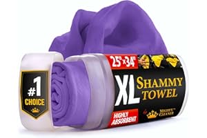 Premium XL Shammy Towel for Car - 34”x25” - Super Absorbent Chamois Cloth - Spots & Scratch-Free - Reusable Car Drying Towel