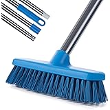 MEIBEI Floor Scrub Brush with Adjustable Long Handle-54 inch, Stiff Bristle Grout Brush Tub and Tile Brush for Cleaning Bathr