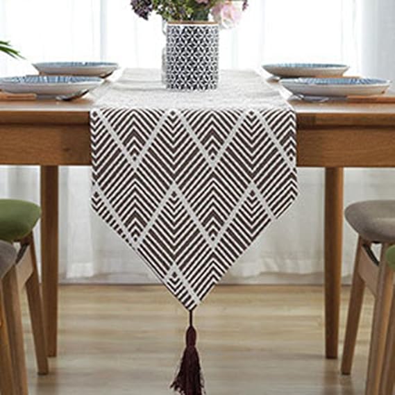 LivebyCare MultiSize Geometric Brown Fall Table Runners