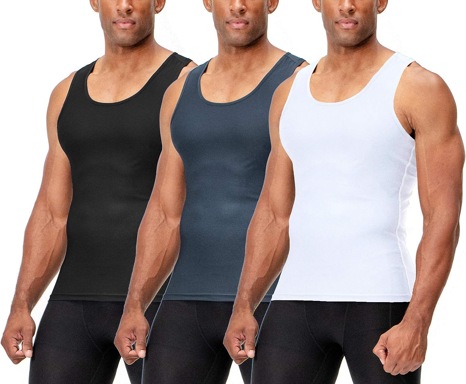DEVOPS 2~3 Pack Men's Muscle Dri Fit Compression Tank Top: Clothing