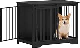 Hzuaneri Dog Crate Furniture 81 cm Double Door Barn Door Anti-Chew Black