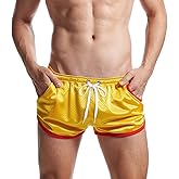 AIMPACT Mens Mesh Shorts Retro 3 Inch Sexy Side Split with Pockets Athletic Workout Running Booty Short Shorts