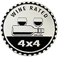 Wine Badge Rated Car Emblem, 4 x 4 Metal Automotive Badge 3D Metal Car Badges Emblems Round Emblem Decals Badge Decals Stickers Compatible with Jeep Wrangler Vehicles Trucks
