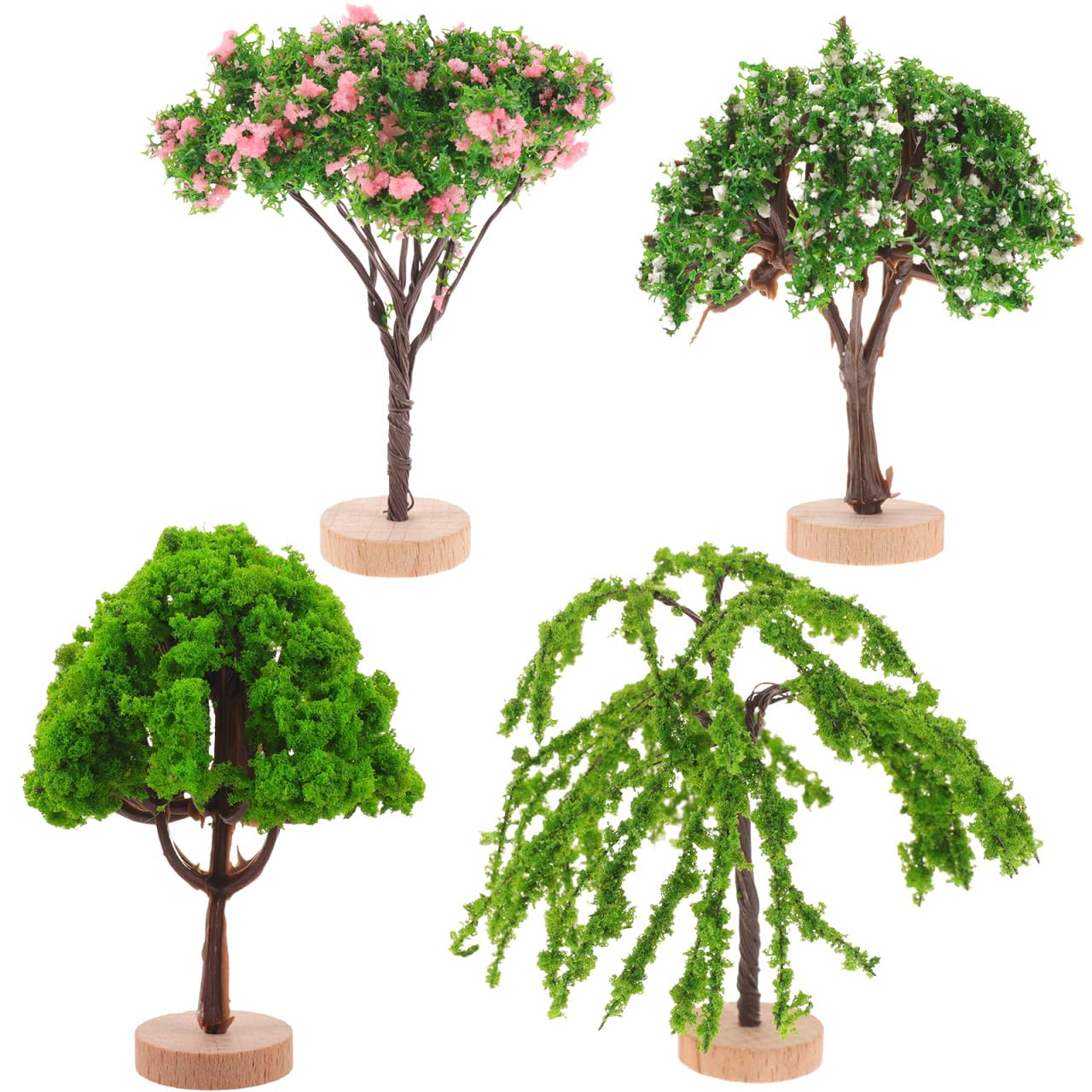 TEHAUX Miniature Tree Model Large 3 Inch Realistic Landscape Architecture Fake Trees for Model Railway Scenery Layout and Diorama Crafts Tabletop Decoration