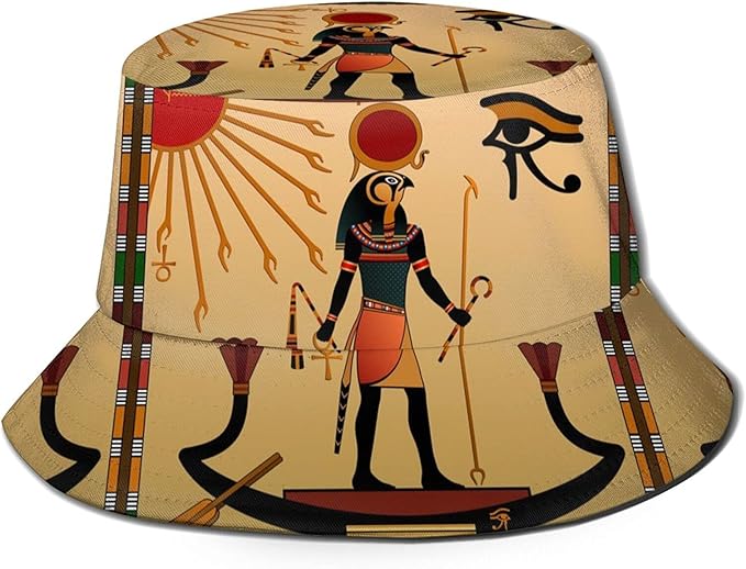 Ancient Egyptian Artwork Bucket Hats Foldable Beach Sun Hats Fisherman Hats for Summer Outdoor