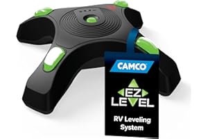 Camco Camper EZ Level - Easy RV Leveling System - Features Illuminated Indicator Lights & Automatic Shut-Off Function when Not In-Use - Includes Pre-Installed On/Off Switch (25505)