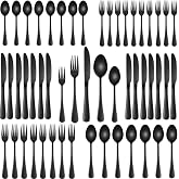 DEHOV 30 PCs Flatware Sets,Black Stainless Steel Silverware Sets Service For 6 Person,Durable Cutlery Sets For Home,Party,Restaurant,Tableware Cutlery Sets