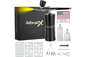 AIRBRUSHX Airbrush Kit, Airbrush for Nails, Air Brush Kit with Air Compressor, Air Brush for Nails, Airbrush Compressor, Nail Airbrush Machine, Enhancements Barber Spray, Airbrush Gun, Air Brush Painting Set.