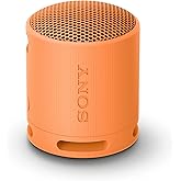 Sony SRS-XB100 Wireless Bluetooth Portable Lightweight Super-Compact Travel Speaker, Durable IP67 Waterproof & Dustproof Shower Speaker, 16 Hour Battery, Versatile Strap, & Hands-free Calling, Orange
