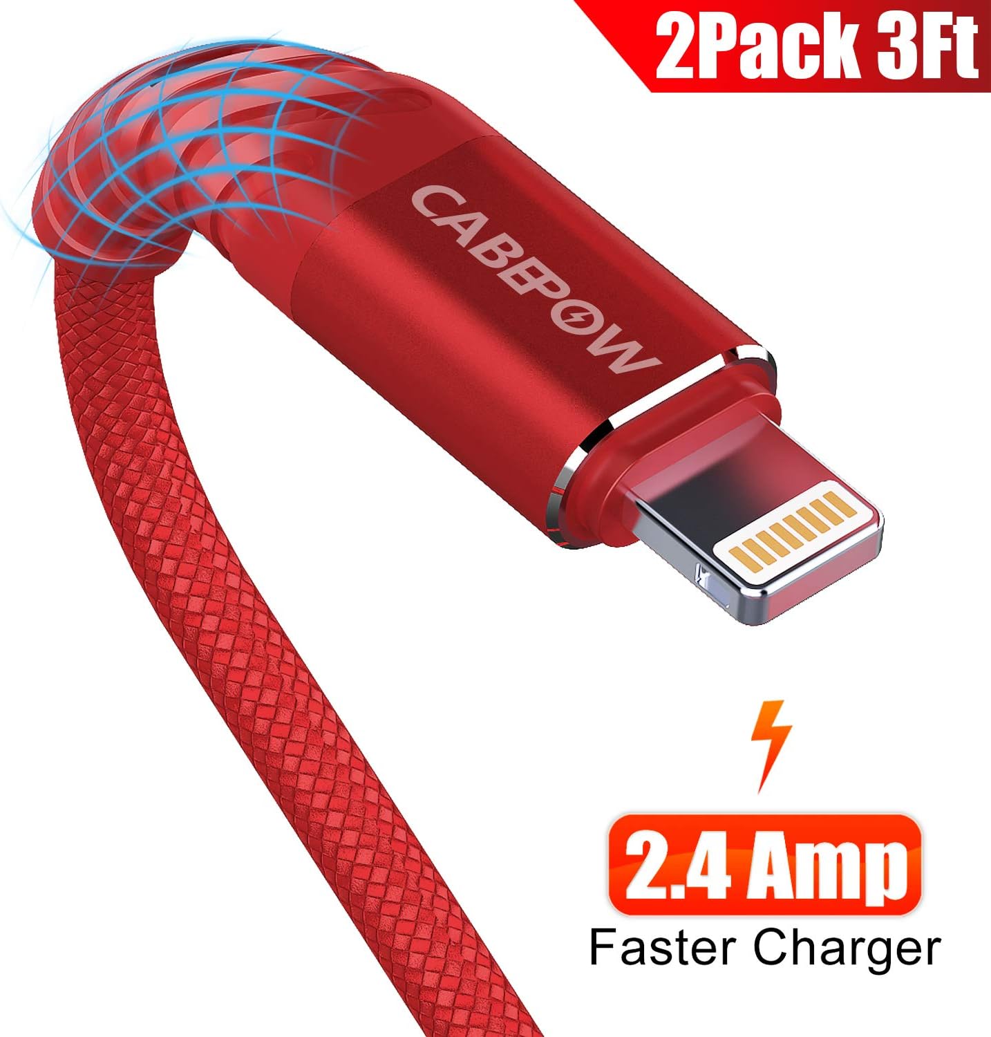 iPhone Charger 3ft, 2 Pack Lightning Cable 3 Foot Nylon Braided USB Charging & Syncing iPhone Cord 3 feet Compatible with iPhone Xs/XR/XS Max/X/7/7Plus/8/8Plus/6S