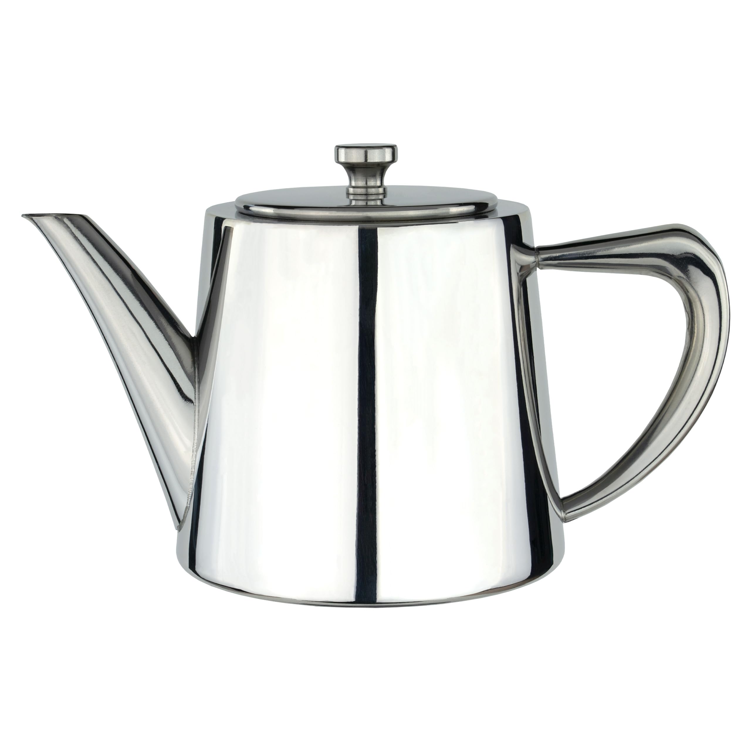 Café Olé Derwent Teapot, 18oz / 510ml, Serves 2, Stainless Steel, Modern Teapot Design with Mirror Finish, Perfect Pour Spout