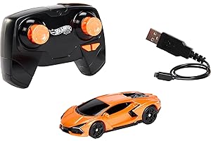Hot Wheels RC Toy Car, Remote-Control Lamborghini Revuelto in 1:64 Scale, Recharge with USB Cable, Races & Stunts On- and Off-Track with Turbo Boost