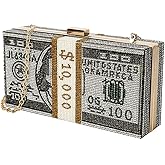 Classic Dollar Style Evening Bags With Diamond Shoulder Bag Wallet Clutch