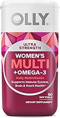 OLLY Ultra Women's Multi Softgels, Overall Health and Immune Support, Omega-3s, Iron, Vitamins A, D, C, E, B12, Daily Multivi