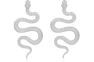 SORA TUKI Snake Earrings for Women Silver Snake Earrings Dangle Gold Snake Drop Earrings Black Snake Earrings Snake Jewelry Serpent Earrings Silver Gold Snake Accessories