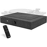 Andover Audio Spinbase 2 Speaker System Designed for Turntables; Phono Input, BT, Analog and Optical Input, ISOGroove Anti-Feedback, with Remote Control (Black)