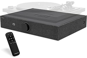 Andover Audio Spinbase 2 Speaker System Designed for Turntables; Phono Input, BT, Analog and Optical Input, ISOGroove Anti-Feedback, with Remote Control (Black)