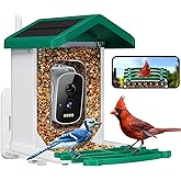 Smart Bird Feeder with Camera, AI Bird Species Identification Solar Powered Panel, 2.5k HD Video Bird House with Camera for O