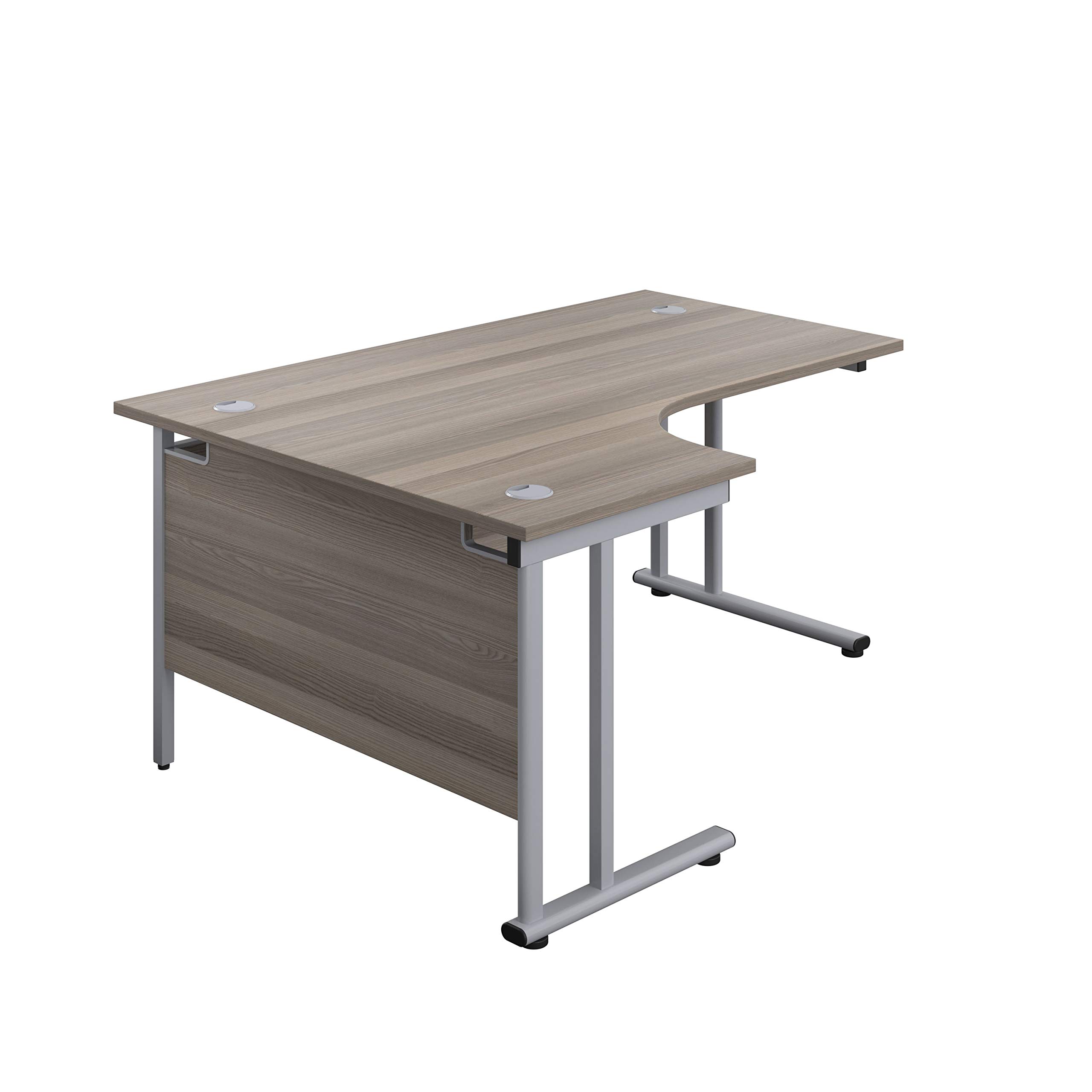 TC Office OHD0016GO 180 cm Hippo Heavy Duty Left Corner Crescent Cantilever Desk - Grey Oak