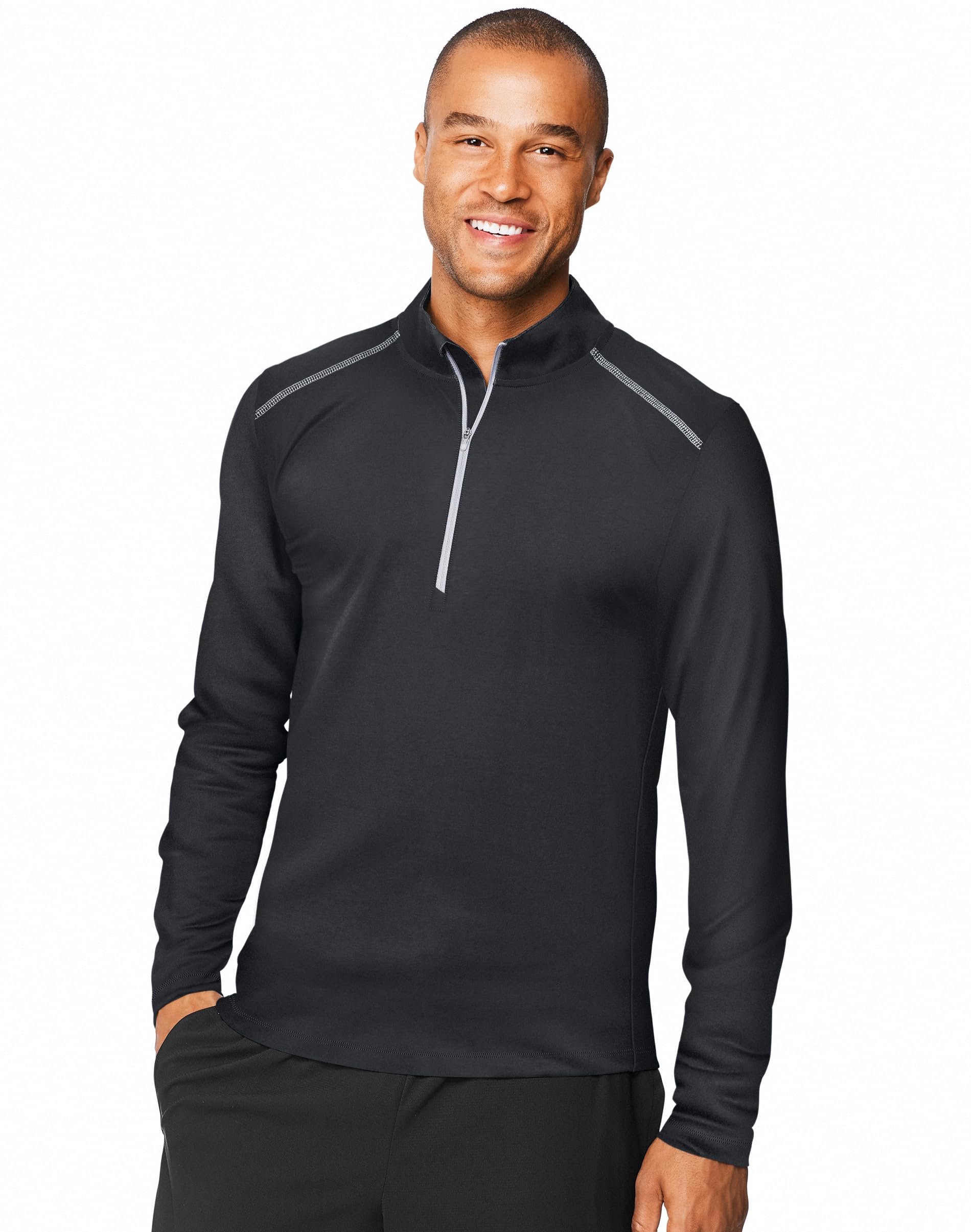 Photo 1 of Hanes mens Sport Performance Quarter-zip Pullover Sweatshirt, Stealth, Medium US
