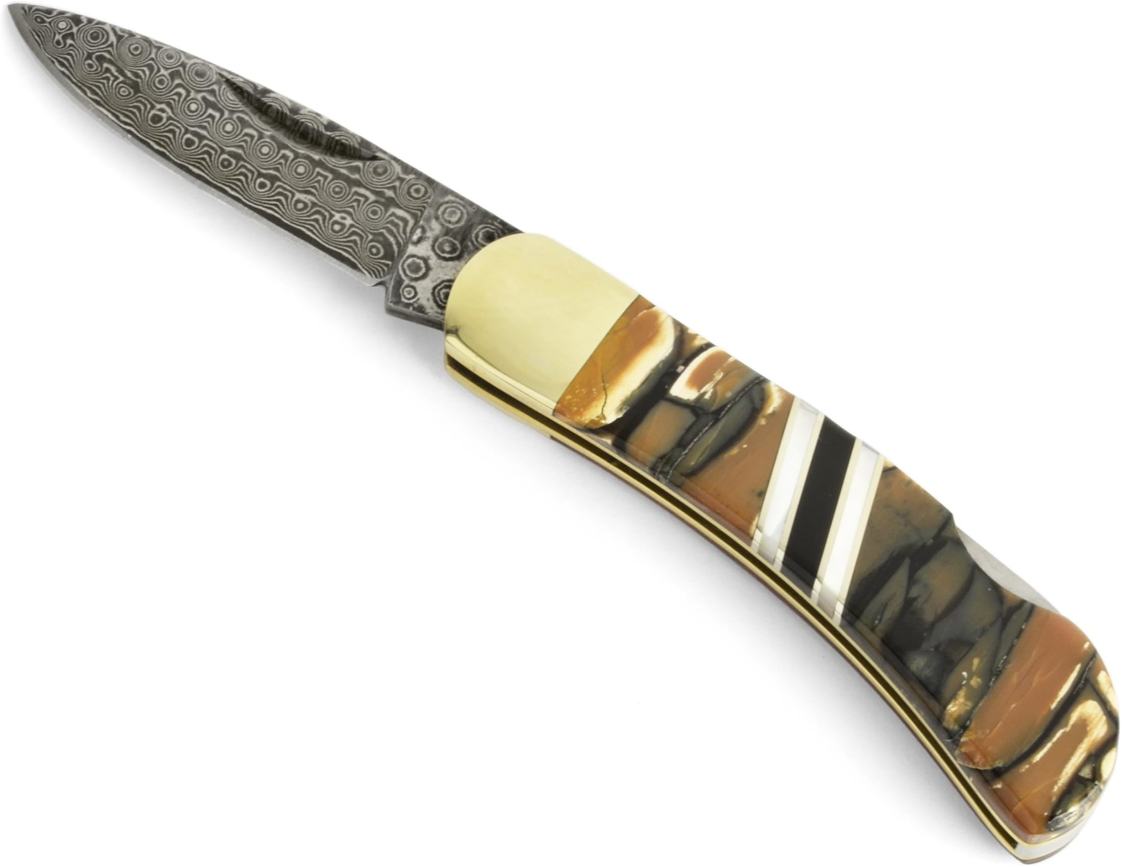 Santa Fe Stoneworks Woolly Mammoth Damascus 3-inch Lockback Pocket Knife