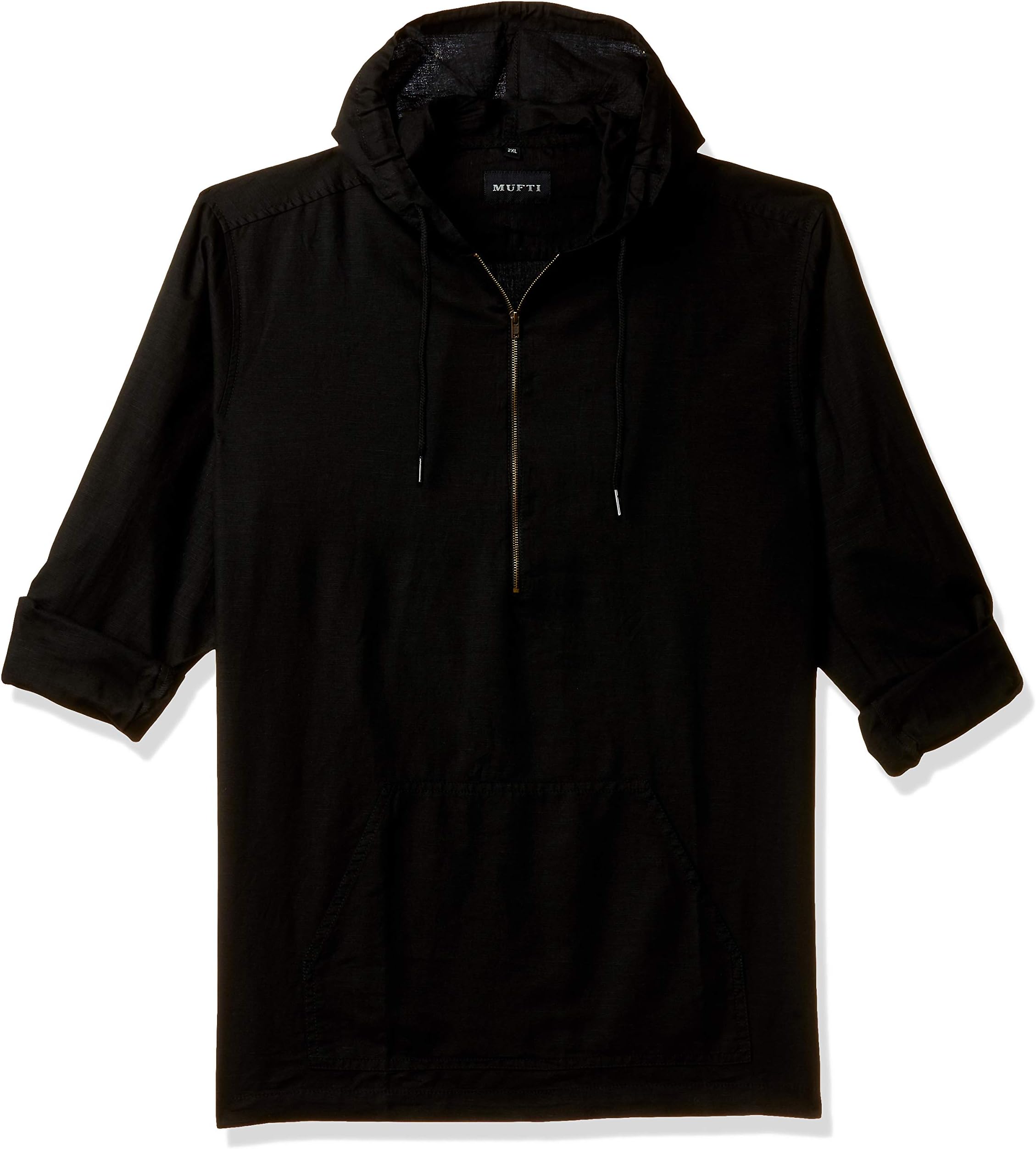 Slim Fit Plain Hooded Full Sleeve Shirt
