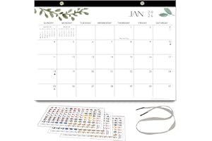 Calendarin Desk Calendar 2026-2027 for Canada, 17x12 Inch, 22 Months from Now through June 2027, 160 GSM Thick Paper, Perfect
