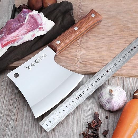 Amazon Com Professional Bone Cleaver Knife Stainless Steel Wood
