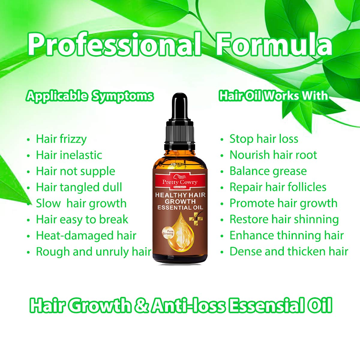 Healthy Hair Growth Essential Oil -Hair Serum Loss Treatment Thinning Therapy for Men Women Stronger Thicker Hair, Stimulate Hair Follicles to Stop Hair Loss, Regrow Hair, All Hair Type (50ml)