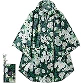 Rian c0de731 Hooded Rain Ponchos for Adult - Rain Coat and Rain Jacket with Waterproof Pocket and Zipper