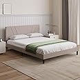 Amazon.com: Novilla King Bed Frame and Headboard Platform Bed Frame No ...