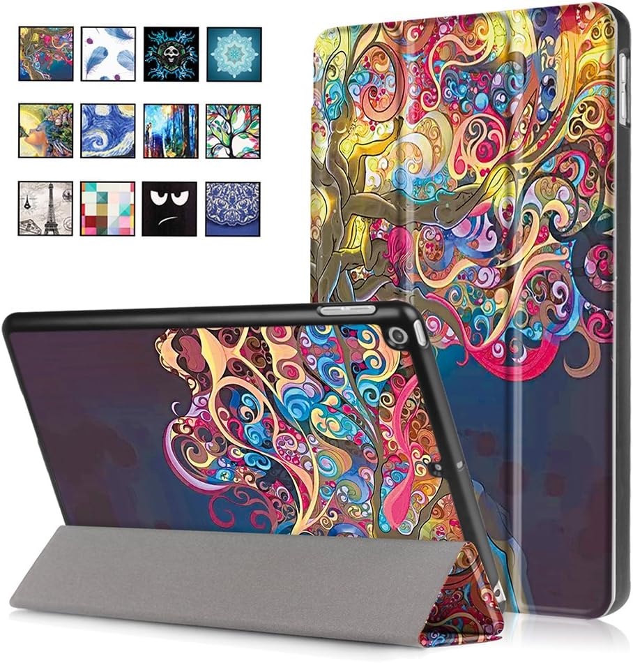 UNOTECH New iPad 9.7 2017 Case,Slim Stand Cover Smart Auto Wake / Sleep Leather Case for Apple iPad 9.7" 2017 Release, Magic Tree