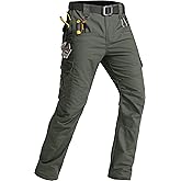 GARTENBOKER Men's Tactical Pants Lightweight Water Resistant Cargo Pants Flex Ripstop EDC Work Hiking Outdoor Pants