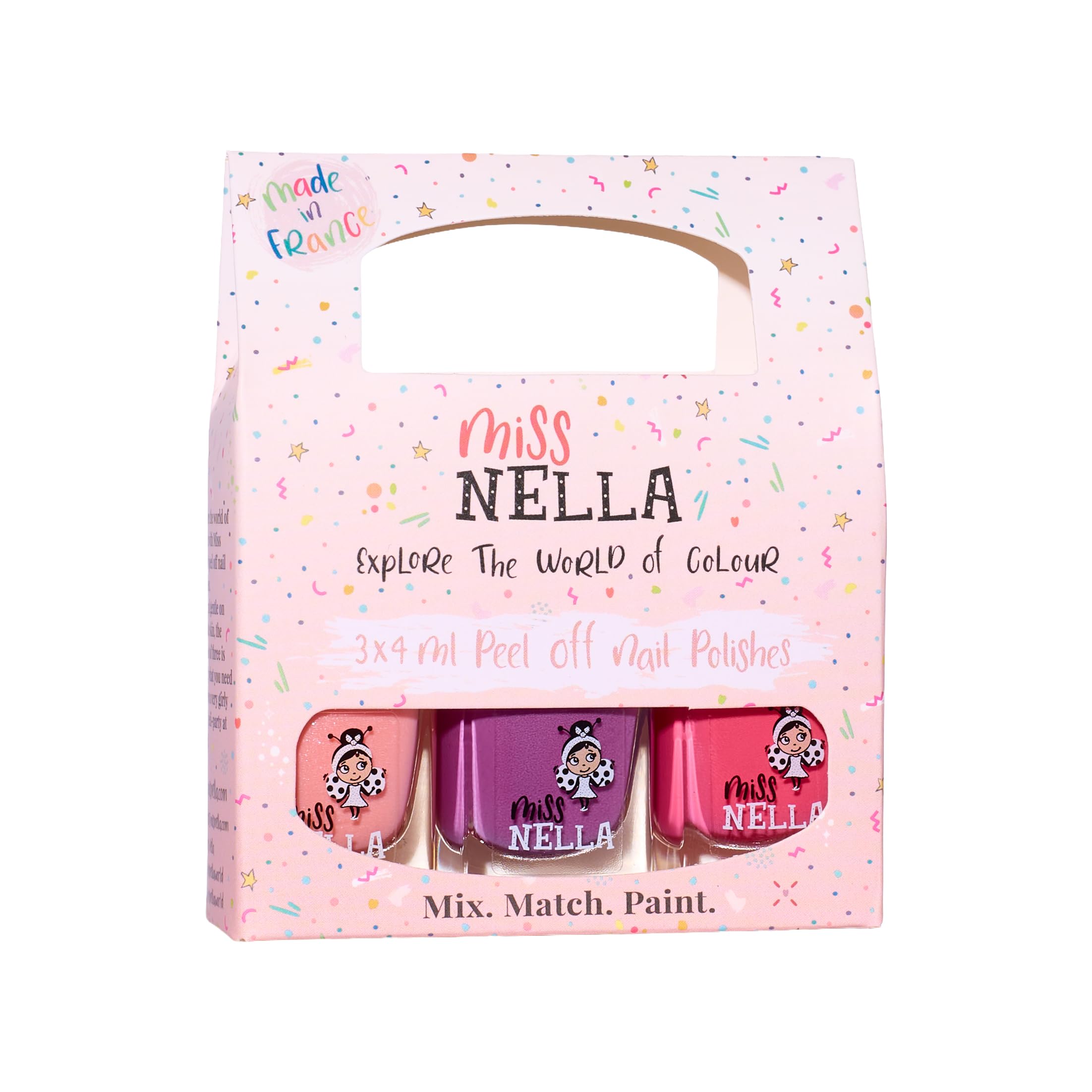 Miss Nella Special Kids Nail Polish 3 Pack: The & Water blue Peel-off Based Formula (sweet little pack)