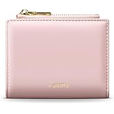 Vulkitty Small Wallet for Women with Coin Pocket RFID Blocking Card Holder Wallet Bifold Wallet Quality Leather, Soft Pink