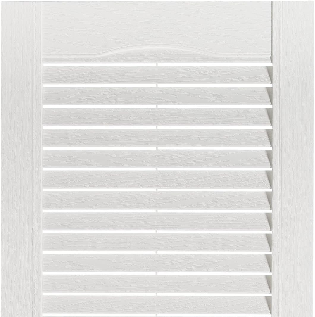 White Pair 15 Inch x 35 Inch Standard Louver Exterior Vinyl Window
