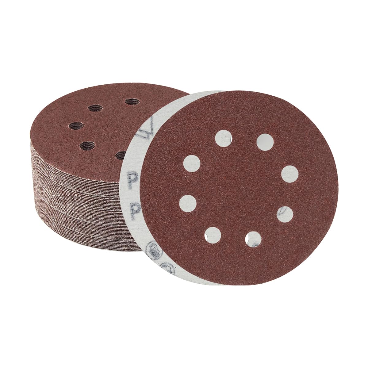 Meccion 125mm Sanding Discs 50pcs 80 Grits Sander Discs Pads 5 Inch 8 Holes Hook and Loop Sander Paper for Random Orbital Sander