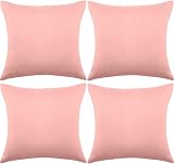 Boao 4 Pack 18x18 Pink Waterproof Outdoor Pillow Covers PU Coated