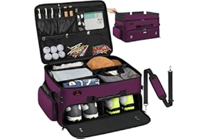 Mogplof Extra Large 2 Layer Golf Trunk Organizer, Golf Gifts for Men Golfers, 20"x 14"x 10" Water-Resistant Car Durable Golf Organizer for 2 Pair Shoes, Balls, Tees, Clothes, Gloves, Accessories