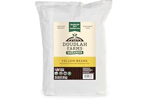 Organic Yellow Canary Beans 25 lb Bulk - Non-GMO, USDA Organic, Tested Clean Certified, Vegan - Rich in Fiber & Protein for Soups, Burritos, Salads, & Chili - Grown in the USA, Farmed On Regenerative Soil by Doudlah Farms