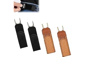 4PCS Buckleless Belt for Men Women, Tactical Metal Hook Elastic Belt, Adjustable No Buckle Side Belt for Pants, Comfortable S