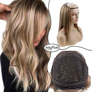 Amazon Com Runature U Part Wigs Real Hair Color 10p16 Golden