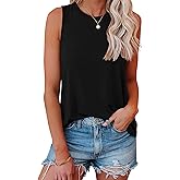 Smile Fish Women Crewneck Flowy Loose Fit Tank Top Sleeveless Summer Tops Shirts