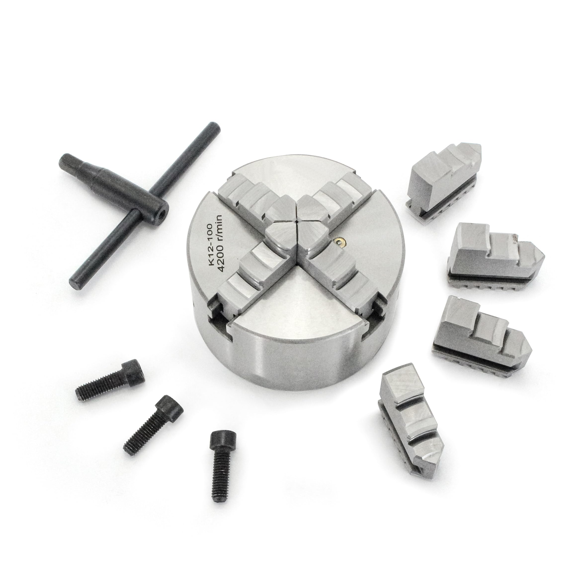 RATTMMOTOR Lathe Chuck 3.93inch,Manual CNC Lathe Chuck,4 jaw self-Centering,Machine Tool for CNC DIY Engraving/milling Machine(K12-100mm 4 jaw)