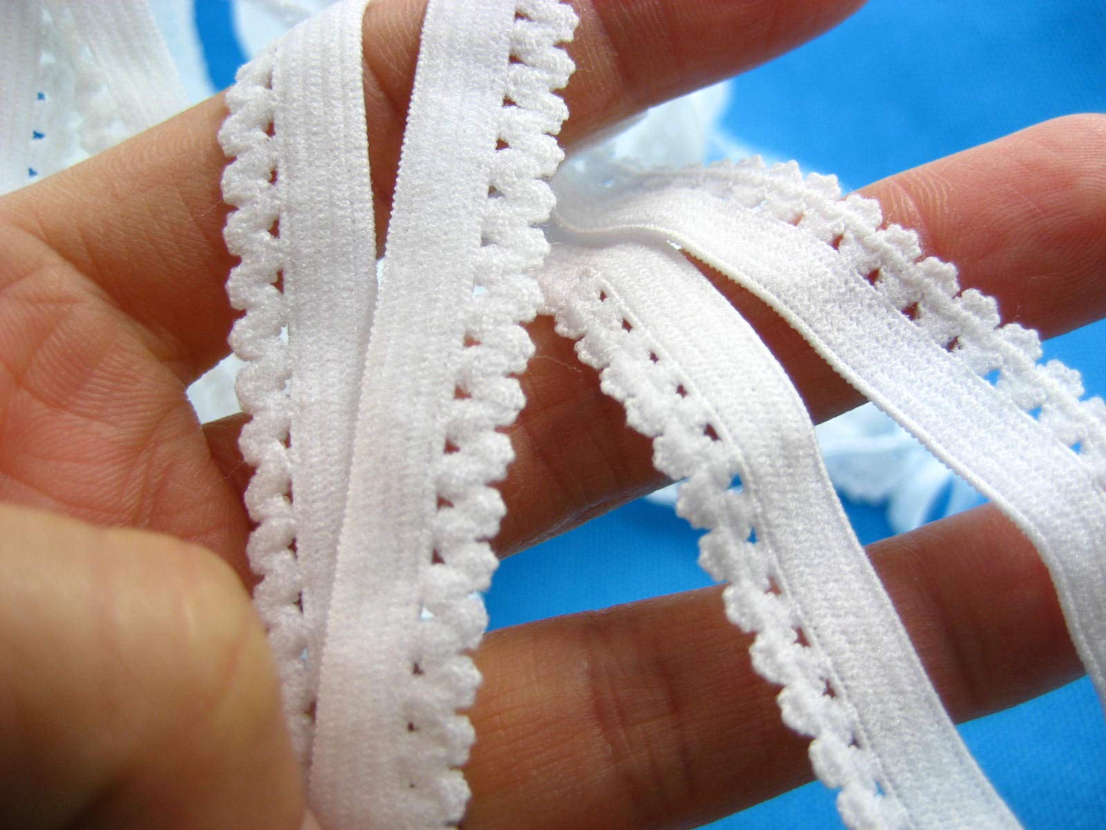 5ms of Fine 1cm Wide White Picot Edge Light Lingerie Elastic Trimming Underwear Elastic Trim