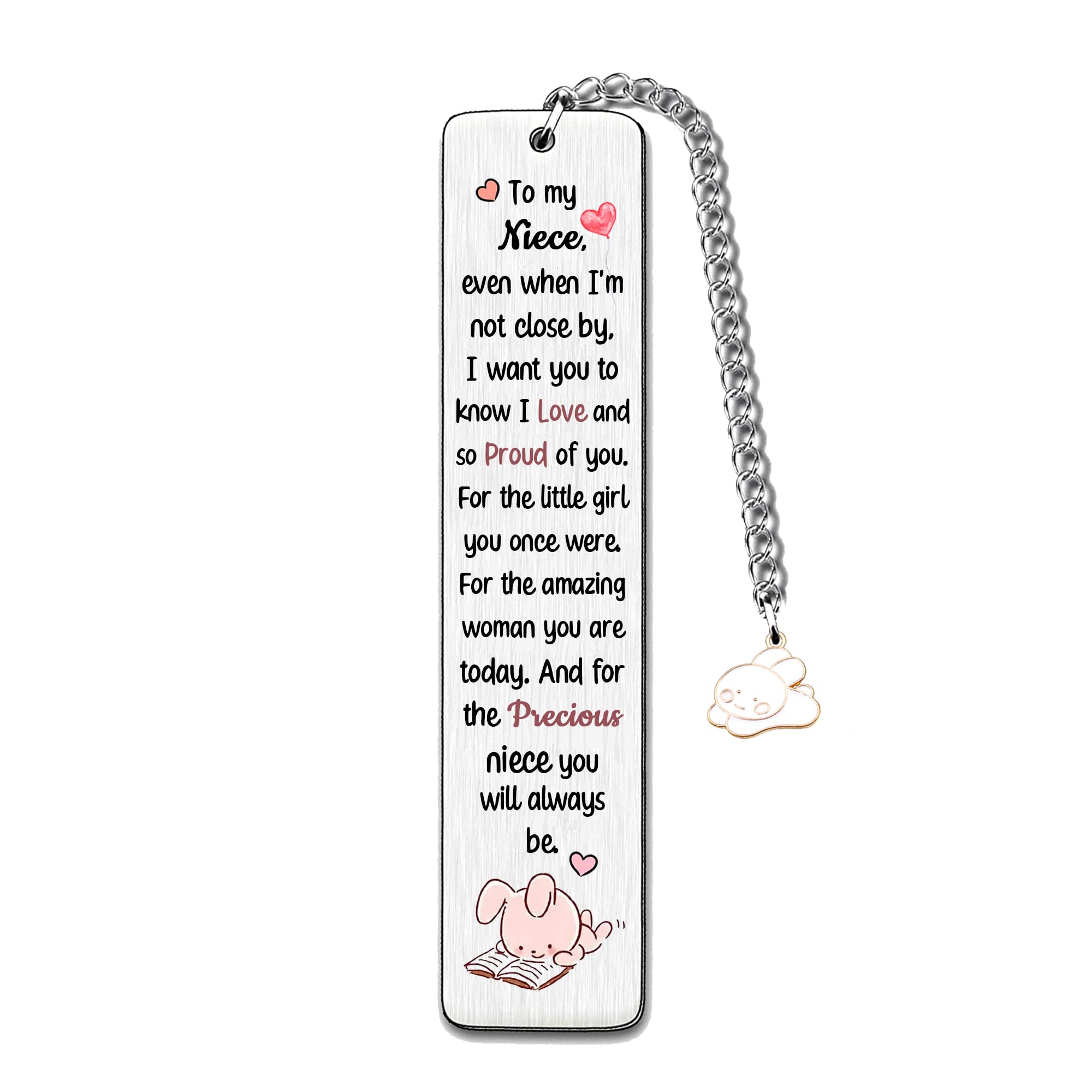 Niece Bookmarks Birthday Gift Christmas Encourage Bookmark Teens Graduation Distance Farewell Back to School Present Appreciate Reminder Go to University I Love Proud of You Keepsakes from Aunt Uncle — image 1