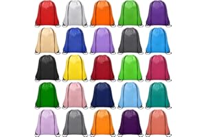 Grneric 25 Pieces Drawstring Bags Bulk Drawstring Backpack Draw String Bag Cinch Sack for Gym Traveling Yoga Outdoor Sports (25 Colors)